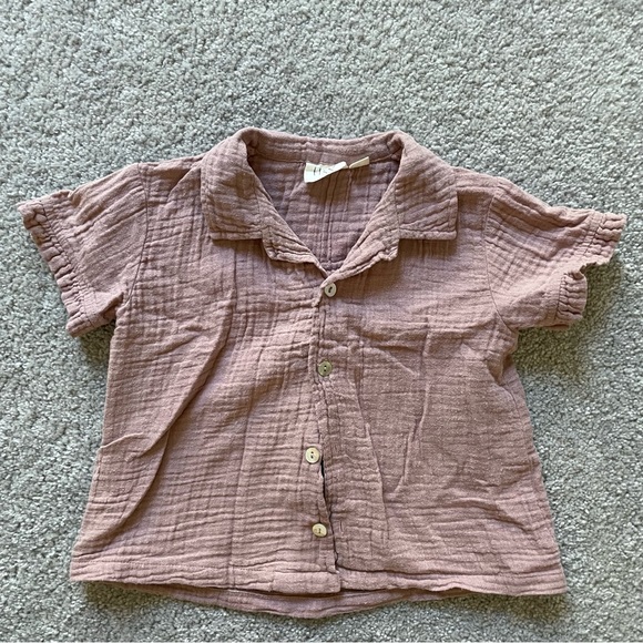 Flöss | Baby Dusty Rose Rob Frill Shirt - Picture 1 of 4